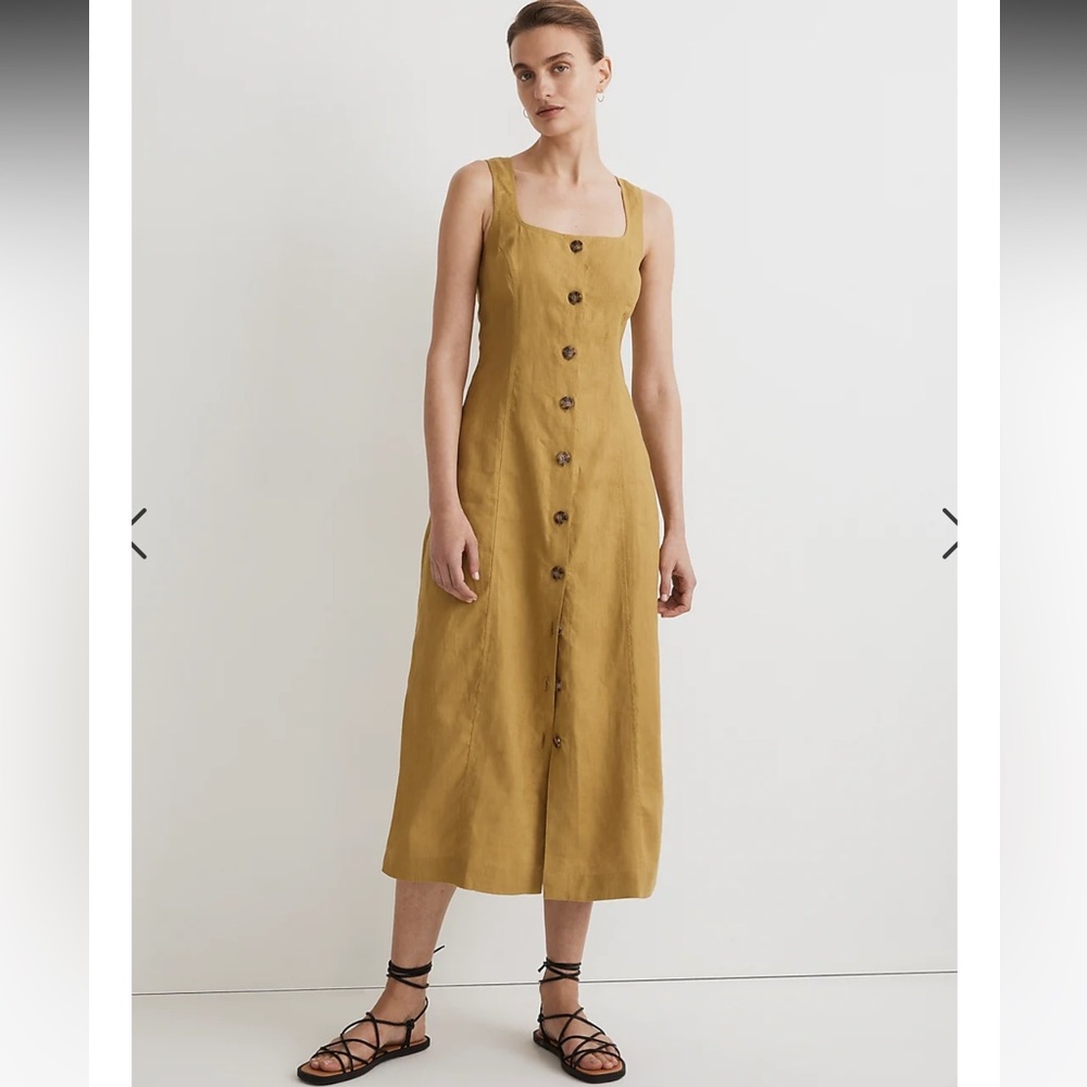 Citrus lime linen dress - Picture 2 of 9